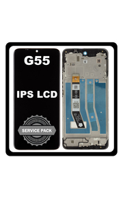 Γνήσια Original Motorola Moto G55 (XT2435-2) IPS LCD Display Screen Assembly Οθόνη + Touch Screen Digitizer Μηχανισμός Αφής + Frame Bezel Πλαίσιο Σασί Black Μαύρο 5D68C28432 (Service Pack By Motorola)