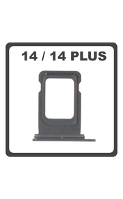 Original for iPhone 14, iPhone14 (A2882, A2649, A2881) / iPhone 14 Plus, iPhone 14+ (A2886, A2632, A2885) SIM Card Tray Black Μαύρο Pulled
