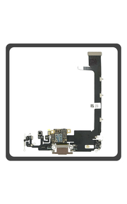 Original For Γνήσιο Για iPhone 11 Pro (A2215, A2160) Charging Dock Connector Lightning Flex With Board Καλωδιοταινία Κονέκτορας Φόρτισης + Microphone Μικρόφωνο Gold Χρυσό (Pulled)