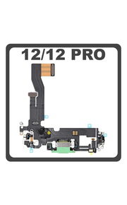 Γνήσια Original For Apple iPhone 12 (A2403, A2172) iPhone 12 Pro (A2407, A2341 ) Charging Dock Connector Lightning Flex Καλωδιοταινία Κονέκτορας Φόρτισης + Microphone Μικρόφωνο Green Πράσινο (Pulled)