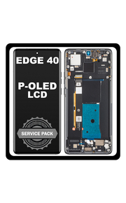 Γνήσια Original Motorola Moto Edge 40 (XT2303-2) P-OLED LCD Display Screen Assembly Οθόνη + Touch Screen Digitizer Μηχανισμός Αφής + Frame Bezel Πλαίσιο Σασί Black Μαύρο 5D68C22670 (Service Pack By Motorola)