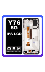 HQ OEM Συμβατό Με Vivo Y76 5G (V2124), IPS LCD Display Screen Assembly Οθόνη + Touch Screen Digitizer Μηχανισμός Αφής + Frame Bezel Πλαίσιο Σασί Mirror Black Μαύρο (Premium A+)