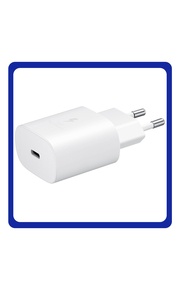 Original Γνήσιο Samsung Travel Fast Charger USB-C 25W, 3A, Φορτιστής Ταξιδιού Γρήγορης Φόρτισης 25 Watt Type C EP-TA800EWE White Άσπρο (Bulk)