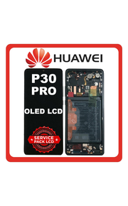 Γνήσια Original Huawei P30 Pro (VOG-L29, VOG-L09), OLED LCD Display Screen Assembly Οθόνη + Touch Screen Digitizer Μηχανισμός Αφής + Frame Bezel Πλαίσιο Σασί + Battery Μπαταρία Aurora Black Μαύρο 02355MUL/02355UMW (Original Grade B​)