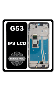 Γνήσια Original Motorola Moto G53 (XT2335-2), IPS LCD Display Screen Assembly Οθόνη + Touch Screen Digitizer Μηχανισμός Αφής + Frame Bezel Πλαίσιο Σασί Black Μαύρο 5D68C22150 (Service Pack By Motorola)
