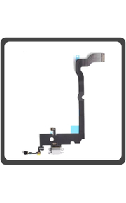 HQ OEM Apple iPhone XS (A2097, A1920, A2100) Charging Dock Connector Lightning Flex Καλωδιοταινία Κονέκτορας Φόρτισης + Microphone Μικρόφωνο Gray