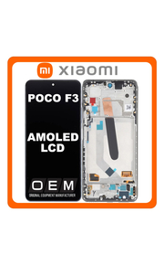 HQ OEM Συμβατό Με Xiaomi Poco F3 5G (M2012K11AG) AMOLED LCD Display Screen Assembly Οθόνη + Touch Screen Digitizer Μηχανισμός Αφής + Frame Bezel Πλαίσιο Σασί Deep Ocean Blue Μπλε (Premium A+)