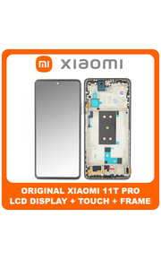 Γνήσιο Original Xiaomi 11T Pro, Xiaomi11T Pro (2107113SG, 2107113SI​) AMOLED LCD Display Screen Assembly Οθόνη + Touch Screen Digitizer Μηχανισμός Αφής + Frame Bezel Πλαίσιο Σασί Black Μαύρο 5600030K3S00 (Service Pack By Xiaomi)