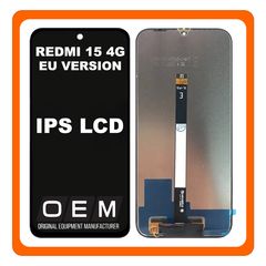 HQ OEM Συμβατό Με Xiaomi Redmi 15 4G (25062RN2DE) EU Version IPS LCD Display Screen Assembly Οθόνη + Touch Screen Digitizer Μηχανισμός Αφής Black Μαύρο (Premium A+)
