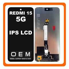 HQ OEM Συμβατό Με Xiaomi Redmi 15 5G (25057RN09E) IPS LCD Display Screen Assembly Οθόνη + Touch Screen Digitizer Μηχανισμός Αφής Black Μαύρο (Premium A+)