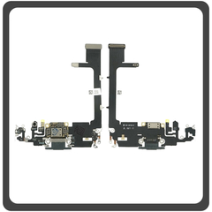 Original For Γνήσιο Για​ iPhone 11 Pro (A2215, A2160) Charging Dock Connector Lightning Flex With Board Καλωδιοταινία Κονέκτορας Φόρτισης + Microphone Μικρόφωνο Dark Green Πράσινο (Pulled)