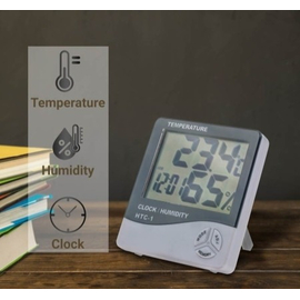 Ψηφιακό Ρολόι Θερμόμετρο-Υγρόμετρο htc-1