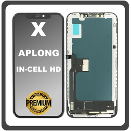 HQ OEM Συμβατό Με Apple iPhone X (A1865, A1901) APLONG In-Cell-HD, InCell-HD LCD Display Screen Assembly Οθόνη + Touch Screen Digitizer Μηχανισμός Αφής Black Μαύρο (Premium A+) (Lifetime Warranty Για Συνεργάτες B2B​)