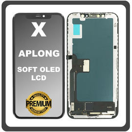HQ OEM Συμβατό Με Apple iPhone X, iPhoneX (A1865, A1901) APLONG SOFT OLED LCD Display Screen Assembly Οθόνη + Touch Screen Digitizer Μηχανισμός Αφής Black Μαύρο (Premium A+) (Lifetime Warranty Για Συνεργατες B2B​)