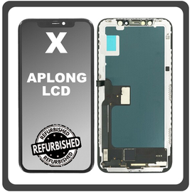 iPhone X, iPhoneX (A1865, A1901) APLONG LCD Display Screen Assembly Οθόνη + Touch Screen Digitizer Μηχανισμός Αφής Black Μαύρο (Ref By Apple) (Lifetime Warranty Για Συνεργατες B2B​)