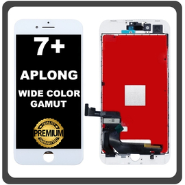 HQ OEM Συμβατό Με Apple iPhone 7+, iPhone7 Plus (A1661, A1784) APLONG Wide Color Gamut LCD Display Screen Assembly Οθόνη + Touch Screen Digitizer Μηχανισμός Αφής White Άσπρο (Premium A+) (Lifetime Warranty Για Συνεργάτες B2B​)