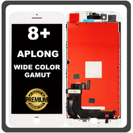HQ OEM Συμβατό Με Apple iPhone 8+, iPhone 8 Plus (A1864, A1897) APLONG Wide Color Gamut LCD Display Screen Assembly Οθόνη + Touch Screen Digitizer Μηχανισμός Αφής White Άσπρο (Premium A+) (Lifetime Warranty Για Συνεργάτες B2B​)