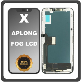 Original FOG Apple iPhone X, iPhoneX (A1865, A1901) APLONG LCD Display Screen Assembly Οθόνη + Touch Screen Digitizer Μηχανισμός Αφής Black Μαύρο (Premium A+) (Lifetime Warranty Για Συνεργατες B2B​)