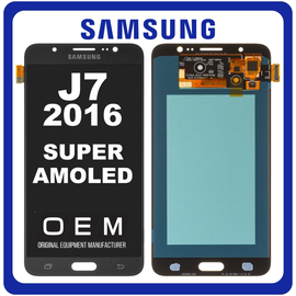 HQ OEM Συμβατό Με Samsung Galaxy J7 (2016) (SM-J710FN, SM-J710F) Super AMOLED LCD Display Screen Assembly Οθόνη + Touch Screen Digitizer Μηχανισμός Αφής Black Μαύρο (Premium A+)