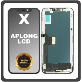 Γνήσια Original Apple iPhone X, iPhoneX (A1865, A1901) APLONG LCD Display Screen Assembly Οθόνη + Touch Screen Digitizer Μηχανισμός Αφής Space Gray Μαύρο (Lifetime Warranty Για Συνεργατες B2B​)