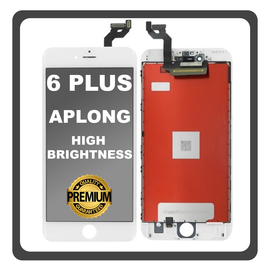 HQ OEM Συμβατό Με Apple iPhone 6+, iPhone 6 Plus (A1522, A1524) APLONG High Brightness LCD Display Screen Assembly Οθόνη + Touch Screen Digitizer Μηχανισμός Αφής White Άσπρο (Premium A+) (Lifetime Warranty Για Συνεργάτες B2B​)