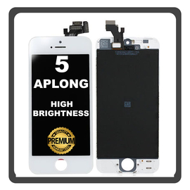 HQ OEM Συμβατό Με Apple iPhone 5 (A1428, A1429) APLONG High Brightness LCD Display Screen Assembly Οθόνη + Touch Screen Digitizer Μηχανισμός Αφής White Άσπρο (Premium A+) (Lifetime Warranty Για Συνεργάτες B2B​)