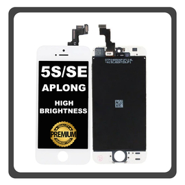 HQ OEM Συμβατό Με Apple iPhone 5s (A1453, A1457), iPhone SE (A1662, A1723) APLONG High Brightness LCD Display Screen Assembly Οθόνη + Touch Screen Digitizer Μηχανισμός Αφής White Άσπρο (Premium A+) (Lifetime Warranty Για Συνεργάτες B2B​)