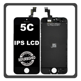 iPhone 5c, iPhone5C (A1456, A1507) IPS LCD Display Screen Assembly Οθόνη + Touch Screen Digitizer Μηχανισμός Αφής Black Μαύρο (Ref By Apple) (Lifetime Warranty Για Συνεργάτες B2B​)
