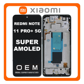 HQ OEM Συμβατό Με Xiaomi Redmi Note 11 Pro Plus 5G (21091116UG, 21091116UC) Super AMOLED LCD Display Screen Assembly Οθόνη + Touch Screen Digitizer Μηχανισμός Αφής + Frame Bezel Πλαίσιο Σασί Forest Green Πράσινο​ (Premium A+)