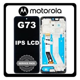 Γνήσια Original Motorola Moto G73 5G, IPS LCD Display Screen Assembly Οθόνη + Touch Screen Digitizer Μηχανισμός Αφής + Frame Bezel Πλαίσιο Σασί Black Μαύρο 5D68C22272 ​(Service Pack By Motorola)