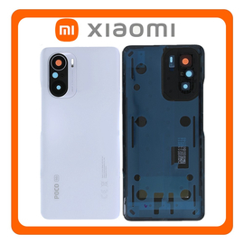 Γνήσια Original Xiaomi Poco F3 (M2012K11AG) Rear Back Battery Cover Πίσω Κάλυμμα Καπάκι Πλάτη Μπαταρίας + Camera Lens Τζαμάκι Κάμερας​ Arctic White Άσπρο 56000FK11A00 56000DK11A00 (Service Pack By Xiaomi)