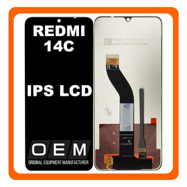 HQ OEM Συμβατό Με Xiaomi Redmi 14C (2411DRN47C, 2409BRN2CA), Poco C75 (2410FPCC5G)​ IPS LCD Display Screen Assembly Οθόνη + Touch Screen Digitizer Μηχανισμός Αφής Black Μαύρο (Premium A+)