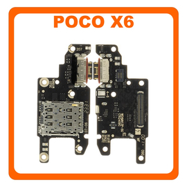 HQ OEM Συμβατό Με Xiaomi Poco X6 5G (23122PCD1G, 23122PCD1I) USB Type-C Charging Dock Connector Flex Sub Board, Καλωδιοταινία Υπό Πλακέτα Φόρτισης + Microphone Μικρόφωνο (Premium A+)