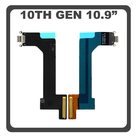 HQ OEM Συμβατό Με Apple iPad 2022 10th Gen 10.9" (A2757, A2777) Charging Dock Connector Lightning Flex With Board Καλωδιοταινία Κονέκτορας Φόρτισης White Άσπρο (Premium A+)