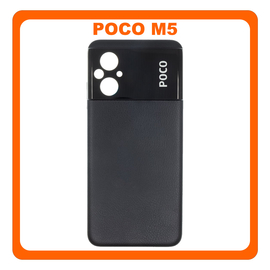 HQ OEM Συμβατό Με Xiaomi Poco M5 (22071219CG), Rear Back Battery Cover Πίσω Καπάκι Πλάτη Μπαταρίας Power Black Μαύρο (Premium A+)