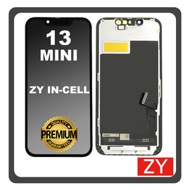 HQ OEM Συμβατό Apple iPhone 13 Mini, iPhone 13Mini (A2628, A2481) ZY In-Cell LCD Display Screen Assembly Οθόνη + Touch Screen Digitizer Μηχανισμός Αφής Black Μαύρο (Premium A+)
