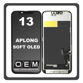 HQ OEM For Apple iPhone 13 (A2633, A2482)​ APLONG SOFT OLED LCD Display Screen Assembly Οθόνη + Touch Screen Digitizer Μηχανισμός Αφής Diagnosable Black Μαύρο (Premium A+) (Lifetime Warranty Για Συνεργατες B2B)