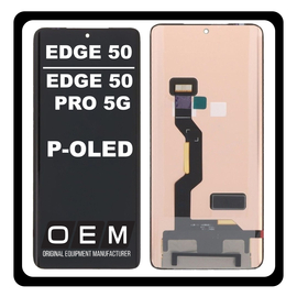 HQ OEM Συμβατό Με Motorola Moto Edge 50 (XT2407-1) / Motorola Edge 50 Pro 5G (XT2403-2), P-OLED LCD Display Screen Assembly Οθόνη + Touch Screen Digitizer Μηχανισμός Αφής Black Μαύρο (Premium A+)