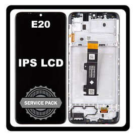 Γνήσια Original Motorola Moto E20 (XT2155) IPS LCD Display Screen Assembly Οθόνη + Touch Screen Digitizer Μηχανισμός Αφής + Frame Bezel Πλαίσιο Σασί Grey Γκρι 5D68C19457 / 5D68C19457RR (Service Pack By Motorola)