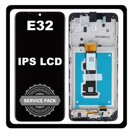 Γνήσια Original Motorola Moto E32 4G (XT2227) IPS LCD Display Screen Assembly Οθόνη + Touch Screen Digitizer Μηχανισμός Αφής + Frame Bezel Πλαίσιο Σασί Slate Grey Γκρι 5D68C20684 (Service Pack By Motorola)