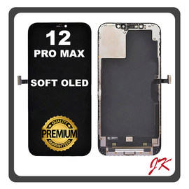 HQ OEM Συμβατό Με Apple iPhone 12 Pro Max, iPhone12 ProMax (A2411, A2342) JK SOFT OLED LCD Display Screen Assembly Οθόνη + Touch Screen Digitizer Μηχανισμός Αφής Black Μαύρο (Premium A+)
