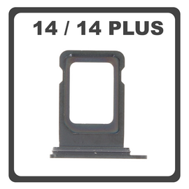 Original for iPhone 14, iPhone14 (A2882, A2649, A2881) / iPhone 14 Plus, iPhone 14+ (A2886, A2632, A2885) SIM Card Tray Black Μαύρο Pulled