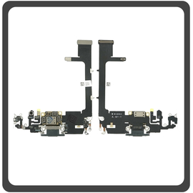 Original For Γνήσιο Για​ iPhone 11 Pro (A2215, A2160) Charging Dock Connector Lightning Flex With Board Καλωδιοταινία Κονέκτορας Φόρτισης + Microphone Μικρόφωνο Dark Green Πράσινο (Pulled)