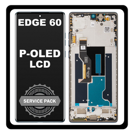 Γνήσια Original Motorola Moto Edge 60 (XT2505-1, XT2505-4) P-OLED LCD Display Screen Assembly Οθόνη + Touch Screen Digitizer Μηχανισμός Αφής + Frame Bezel Πλαίσιο Σασί Dazzling Blue Μπλε 5D68C29943 (Service Pack By Motorola)