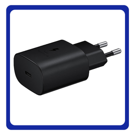 Original Γνήσιο Samsung Travel Fast Charger USB-C 25W Φορτιστής Ταξιδιού Γρήγορης Φόρτισης 25 Watt Type C TA800NB Black Μαύρο (Bulk)