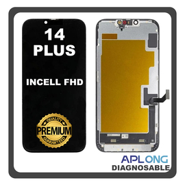 HQ OEM Συμβατό Με Apple iPhone 14+, iPhone 14 Plus (A2886, A2632) APLONG InCell FHD LCD Display Screen Assembly Οθόνη + Touch Screen Digitizer Diagnosable​ Μηχανισμός Αφής Black Μαύρο (Premium A+) (Lifetime Warranty Για Συνεργατες B2B)
