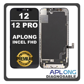 HQ OEM Συμβατό Με Apple iPhone 12 (A2403, A2172) / Iphone 12 Pro (A2407, A2341) APLONG Incell​ FHD LCD Display Screen Assembly Οθόνη + Touch Screen Digitizer Μηχανισμός Αφής Diagnosable Black Μαύρο (Lifetime Warranty Για Συνεργατες B2B)