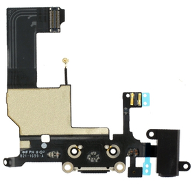 Original Iphone 5 Dock Charge Connector flex and Headphone Jack black Καλωδιοταινία φόρτισης & Υποδοχή Ακουστικών