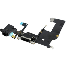 Original Iphone 5 Dock Charge Connector flex and Headphone Jack black Καλωδιοταινία φόρτισης & Υποδοχή Ακουστικών