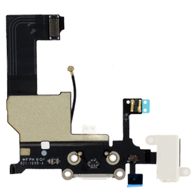 Original Iphone 5 Dock Charge Connector flex and Headphone Jack White Καλωδιοταινία φόρτισης & Υποδοχή Ακουστικών